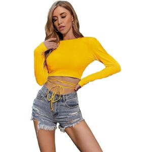 Mustard Cold Shoulder Rib-Knit Top